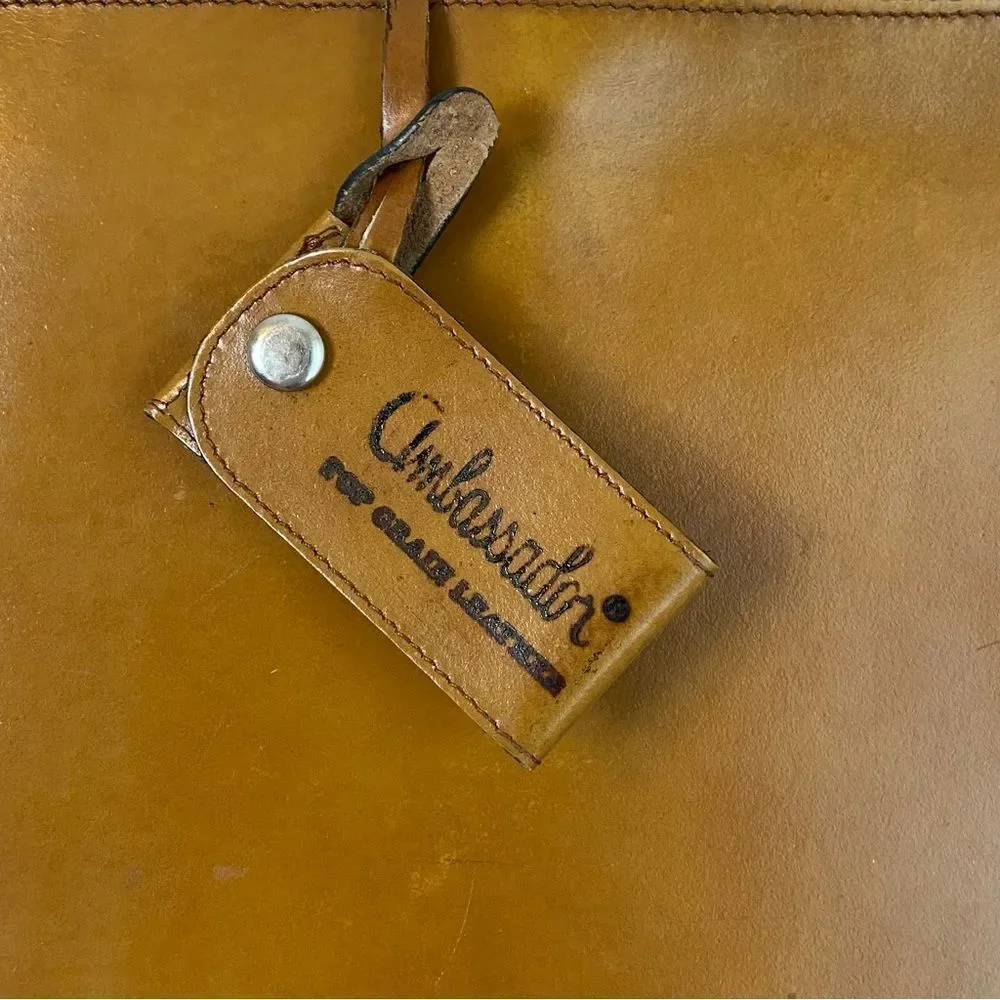Ambassador Men’s Unisex Vintage Briefcase Chestnut CorpCore Business Organizer‎